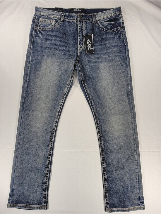 True Luck Jeans Other - NEW True Luck Jeans Mens 38x32 Blue Stretch Straight Slim Denim NWT